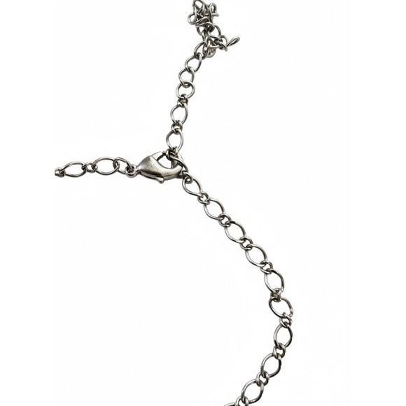 Vintage Style Bronze Tone Amber Statement Necklace teardrop Pendant Jewelry 12" - Picture 3 of 6